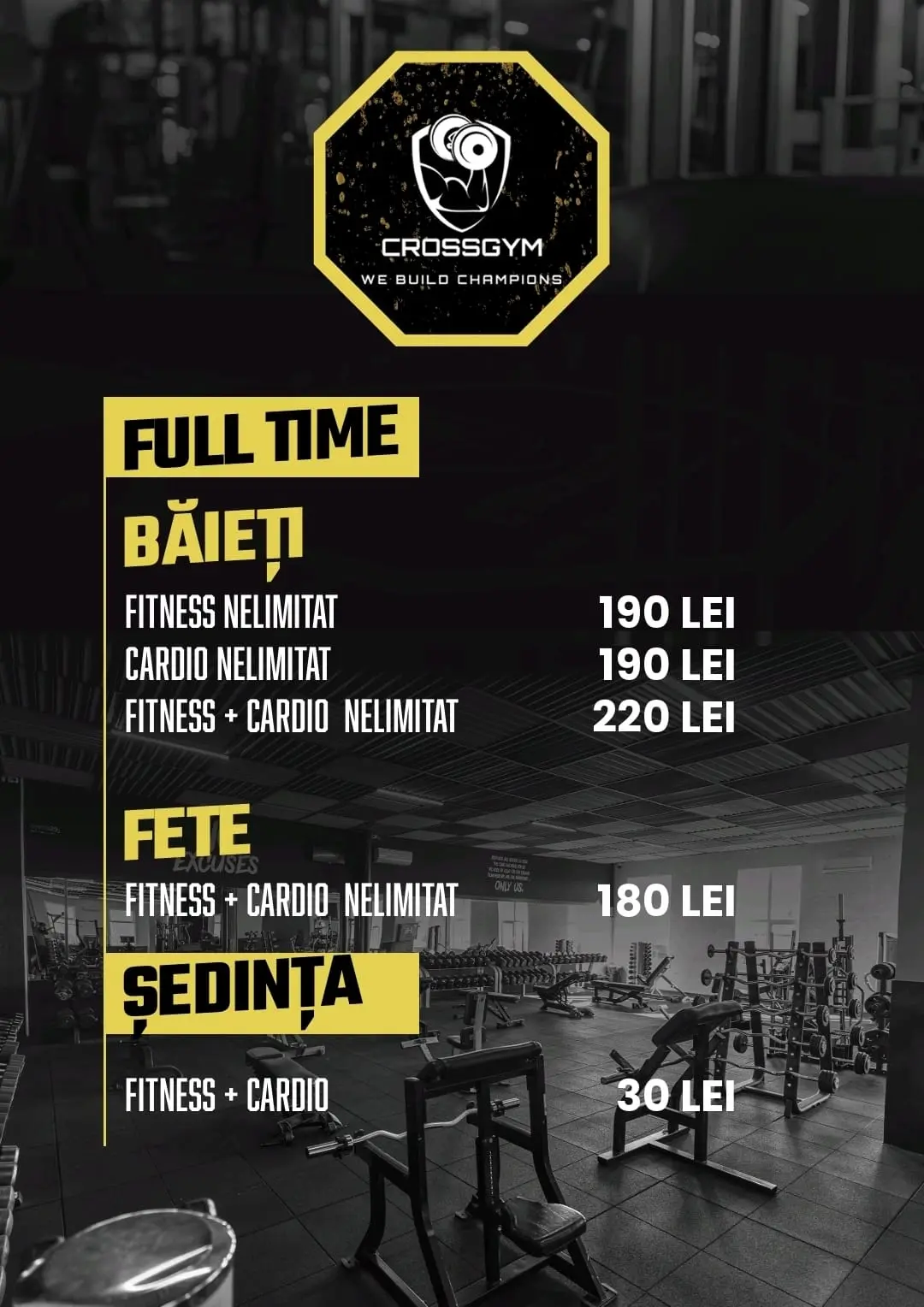 Abonamentele sălii CrossGym Târgoviște